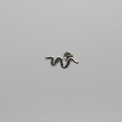 Piercing Serpiente Plateada - Titanio