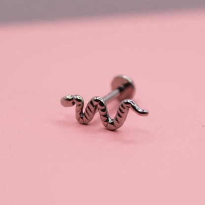 Piercing Serpiente Plateada - Titanio