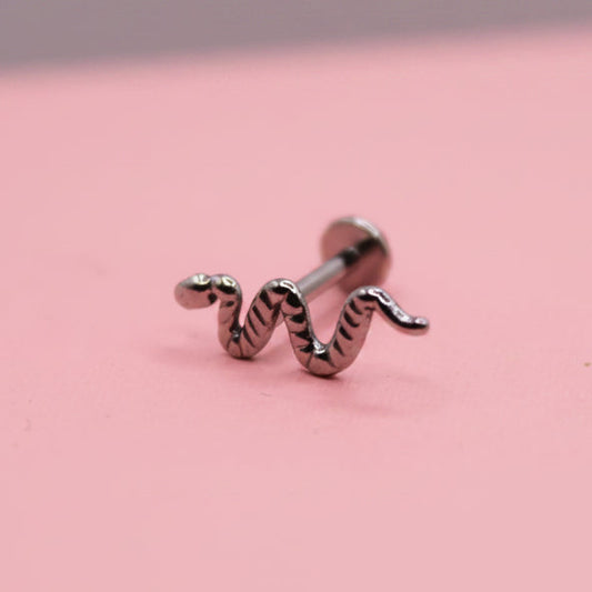 Piercing Serpiente Plateada - Titanio