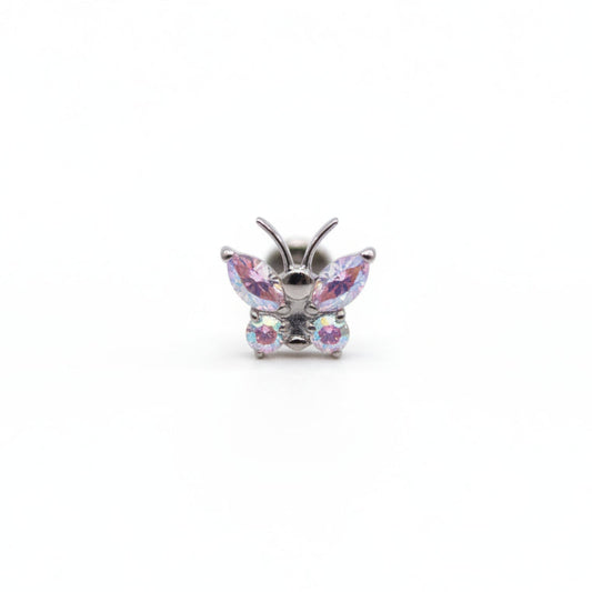 Piercing Mariposa Tornasol - Titanio (Labret)