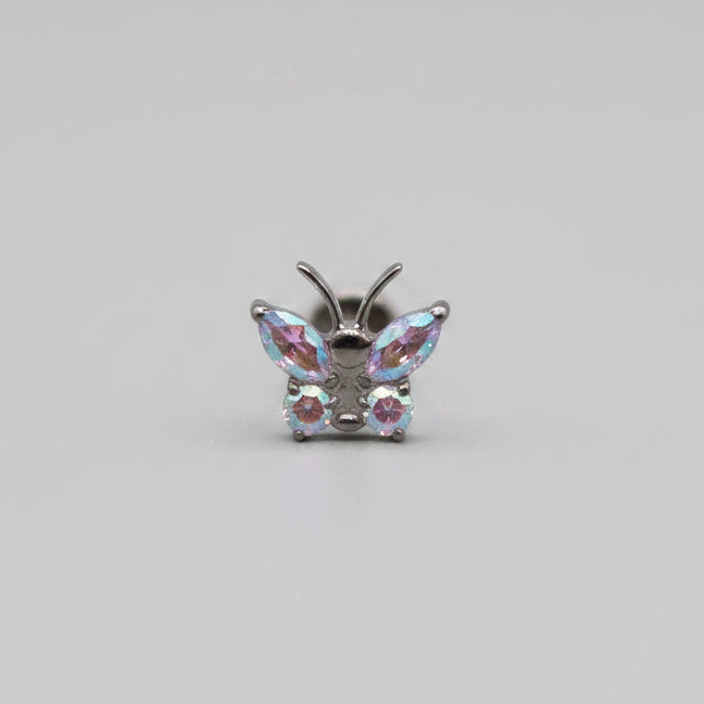 Piercing Mariposa Tornasol - Titanio (Labret)
