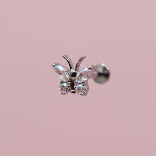 Piercing Mariposa Tornasol - Titanio (Labret)