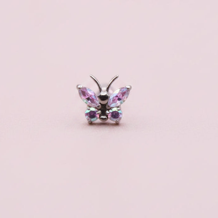 Piercing Mariposa Tornasol - Titanio (Labret)