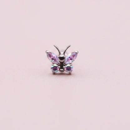 Piercing Mariposa Tornasol - Titanio (Labret)
