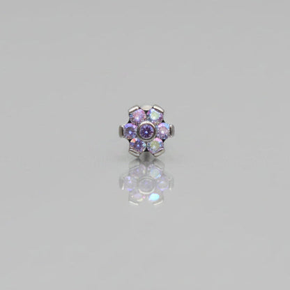 Piercing Flor 6 petalos tornasol- Titanio (Labret)