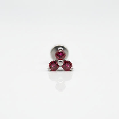 Piercing Trebol Rubí - Titanio