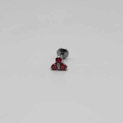 Piercing Trebol Rubí - Titanio