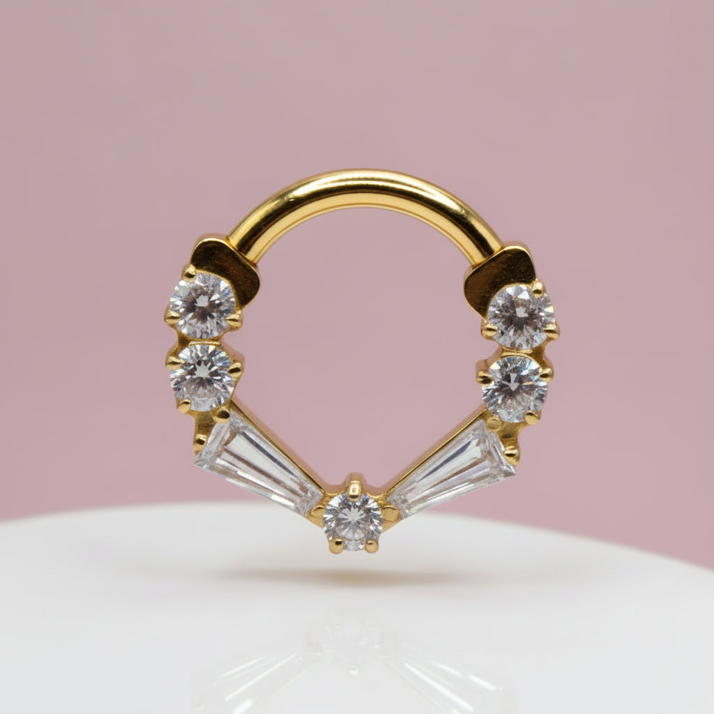 Piercing Aro Princesa de Cristales - Titanio