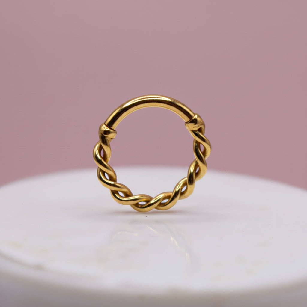 Piercing Aro Trenzado PVD GOLD - Titanio