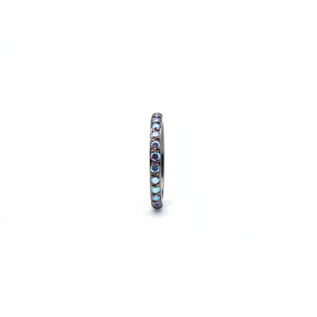 Piercing Aro zirconias tornasol - Titanio
