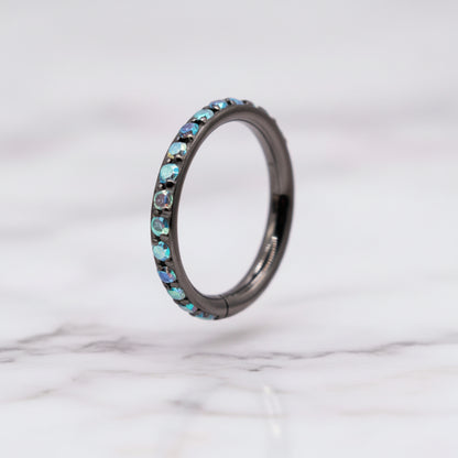 Piercing Aro zirconias tornasol - Titanio