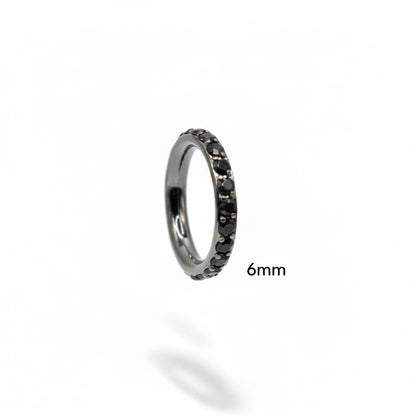 Piercing Aro mini zirconias negras - Titanio