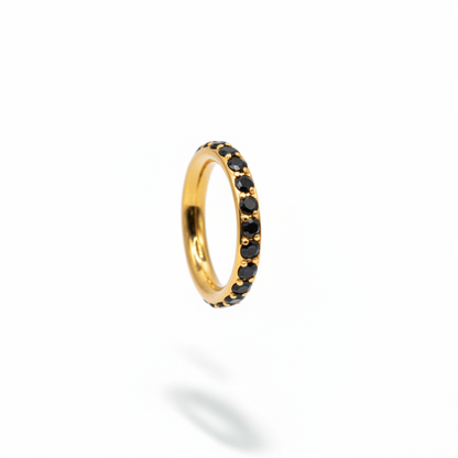 Piercing Aro mini zirconias negras - Titanio