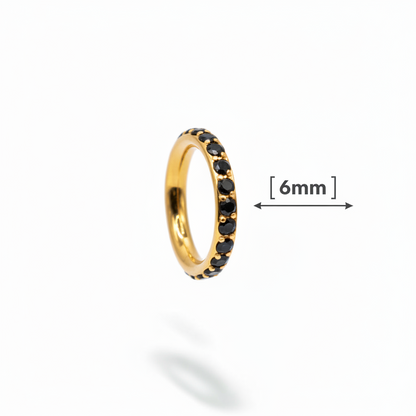 Piercing Aro mini zirconias negras - Titanio