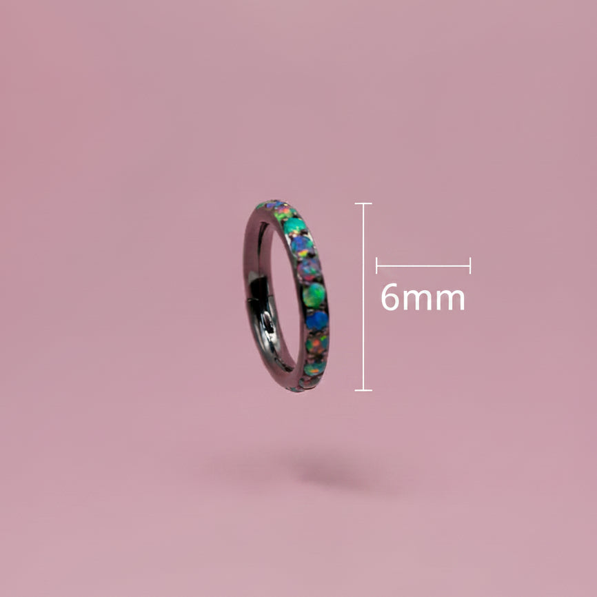 Piercing Aro mini opalos tornasol - Titanio