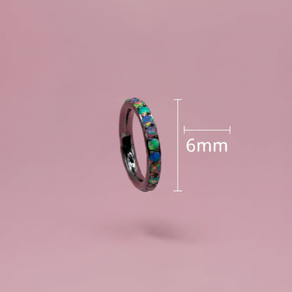 Piercing Aro mini opalos tornasol - Titanio