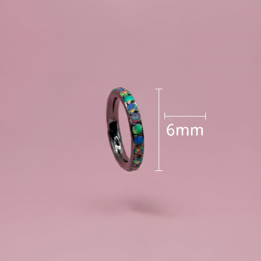 Piercing Aro mini opalos tornasol - Titanio