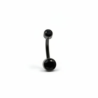 Piercing de ombligo Zirconias negras - Titanio