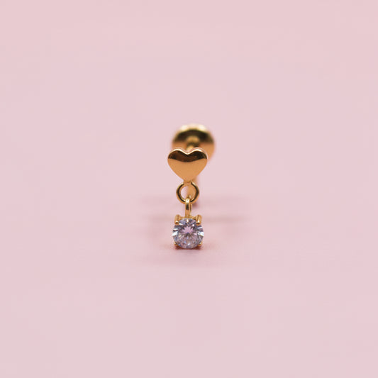 Piercing corazón colgante - Titanio