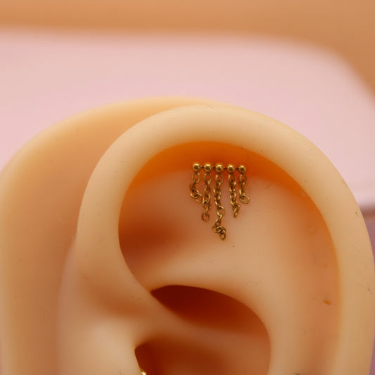 Piercing cadenas colgantes - Titanio RECUBRIMIENTO PVD GOLD