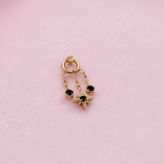 Charm triple destello negro - Titanio