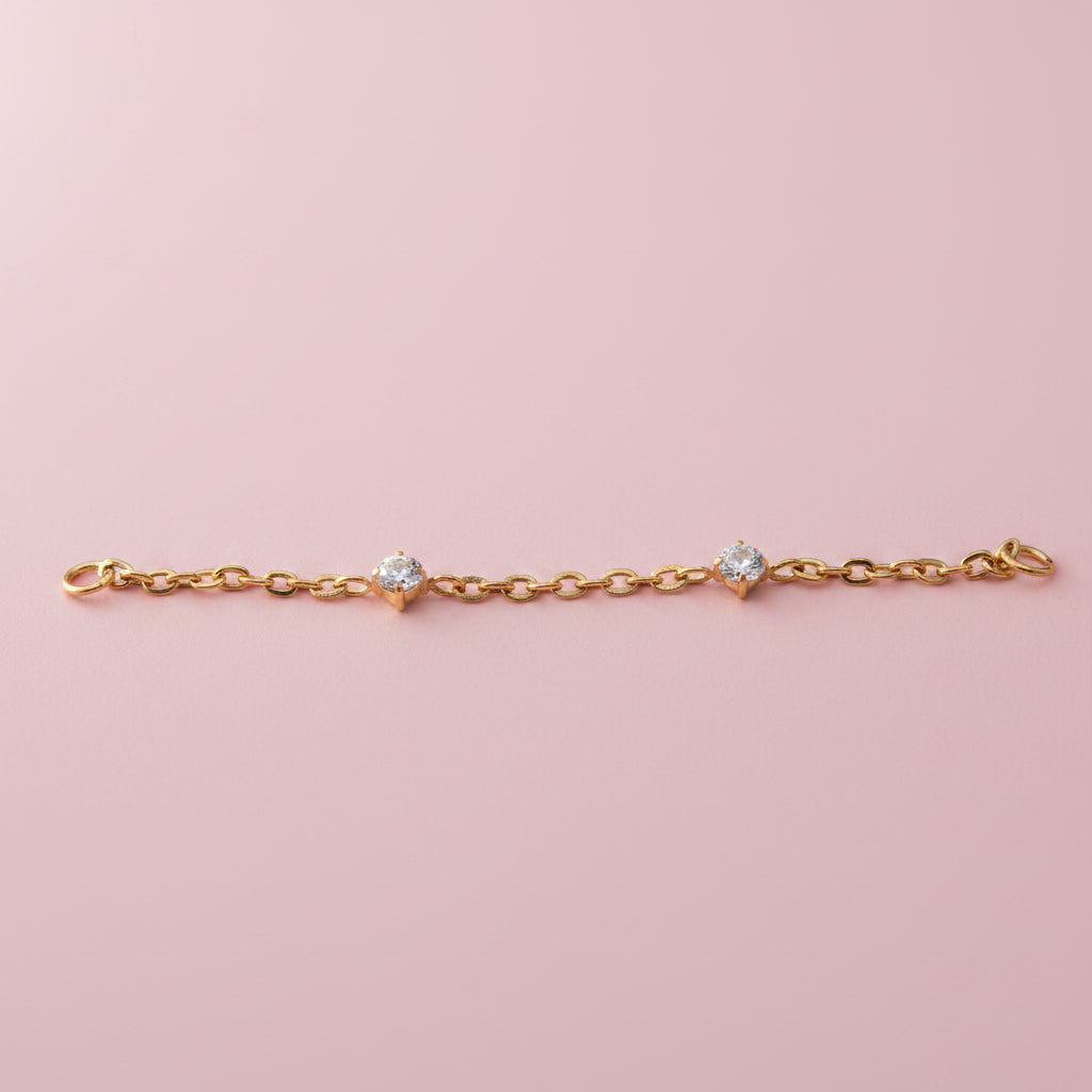 Cadena con zirconias - Titanio (PVD GOLD)