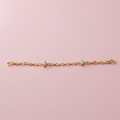 Cadena con zirconias - Titanio (PVD GOLD)
