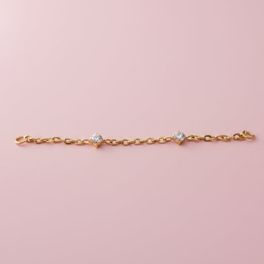 Cadena con zirconias - Titanio (PVD GOLD)