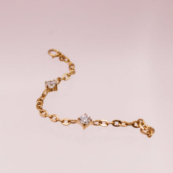 Cadena con zirconias - Titanio (PVD GOLD)