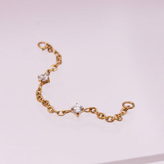 Cadena con zirconias - Titanio (PVD GOLD)