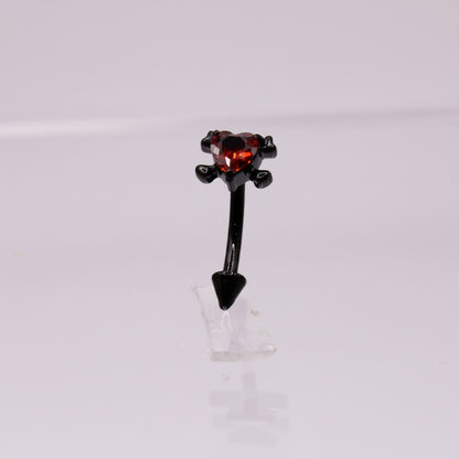 Piercing Banana corazón cúpido - Titanio recubrimiento PVD BLACK