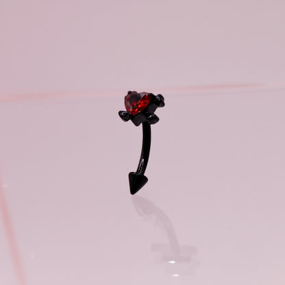 Piercing Banana corazón cúpido - Titanio recubrimiento PVD BLACK