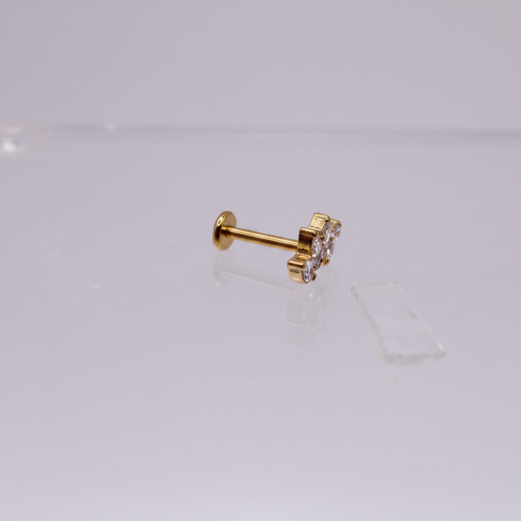 Piercing Flor de Loto Blanca - Titanio (Recubrimiento PVD GOLD)