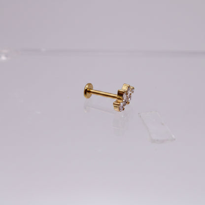 Piercing Flor de Loto Blanca - Titanio (Recubrimiento PVD GOLD)