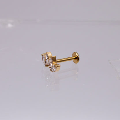 Piercing Flor de Loto Blanca - Titanio (Recubrimiento PVD GOLD)