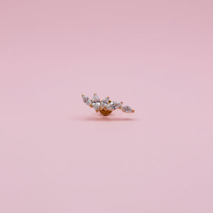 Piercing Arco olivos blancos - Titanio (Recubrimiento PVD GOLD)