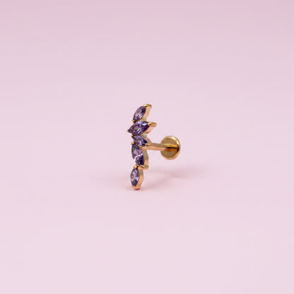 Piercing Arco olivos morados - Titanio (Recubrimiento PVD GOLD)