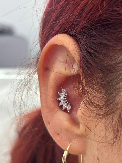 Piercing acero quirúrgico varios diseños plateado