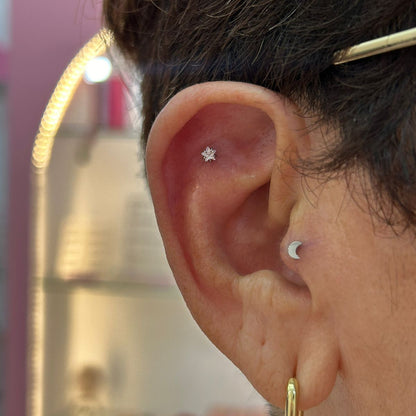 Labret Luna plana - Titanio