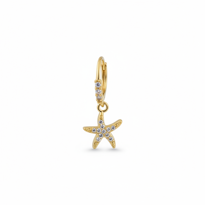 Huggie con colgante Estrella de Mar - Chapado de oro 18k