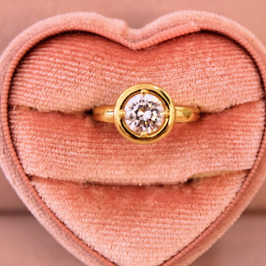 Anillo zirconia  - Oro laminado 14k