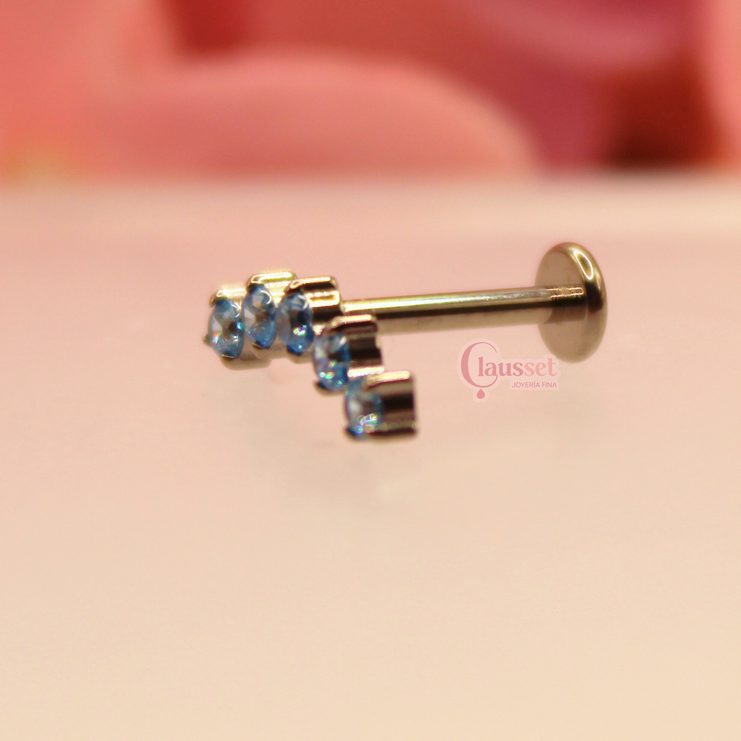 Labret Arco de zirconias turquesa - Titanio GI