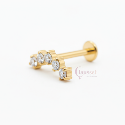 Labret Arco de zirconias blancas PVD GOLD - Titanio GI