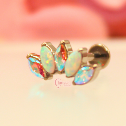 Labret Loto Opalo Especial Tornasol - Titanio GI