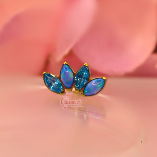 Labret loto especial opalo azul - Titanio