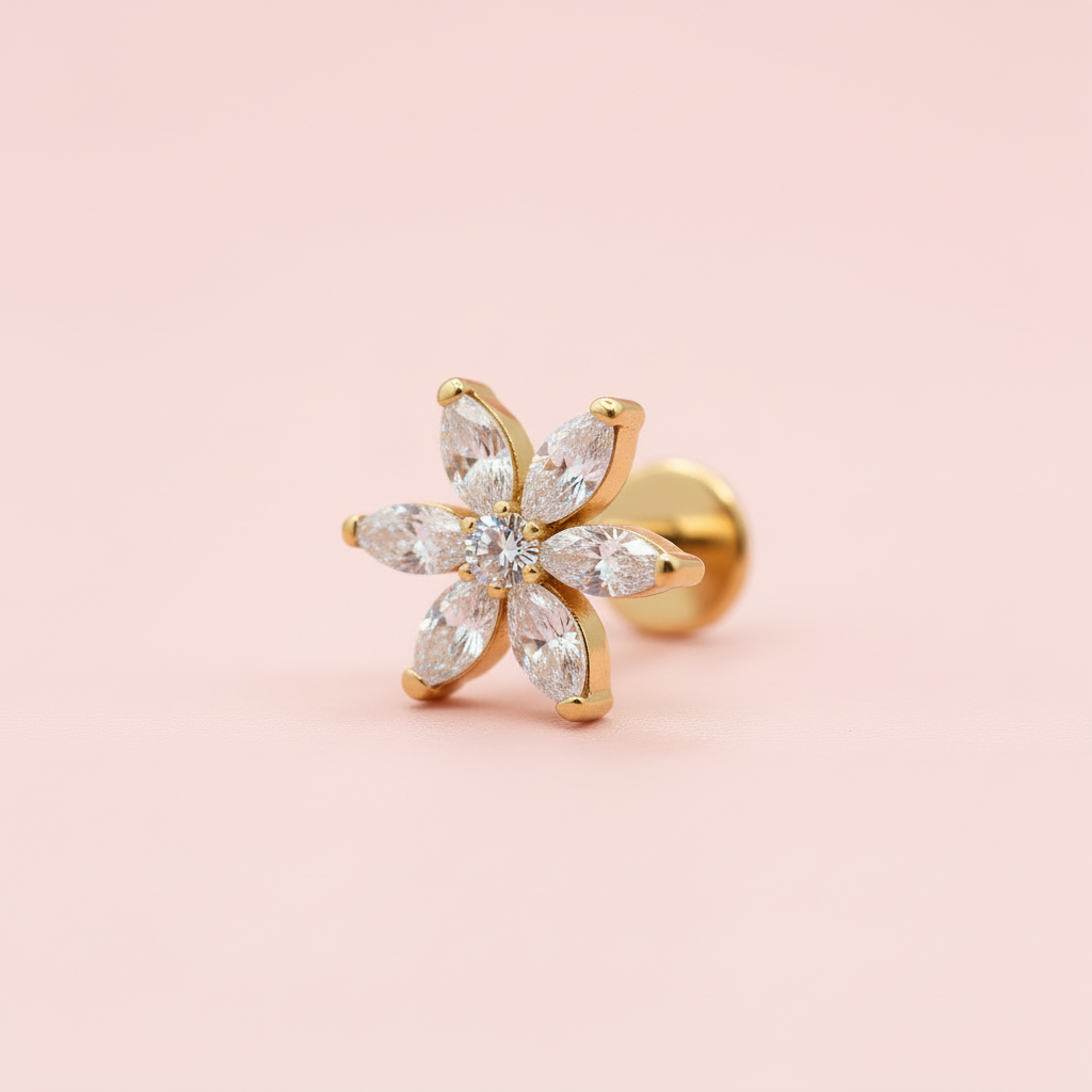 Piercing  Margarita Blanca - Titanio GI (Labret)