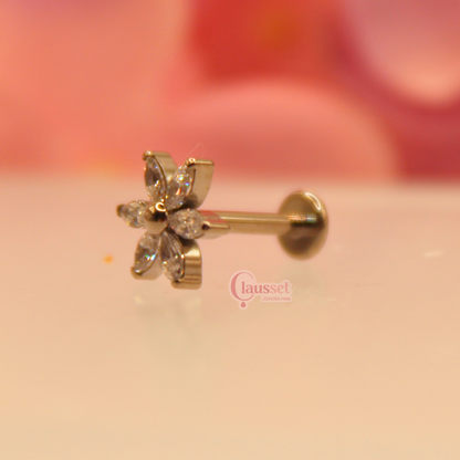 Labret Margarita Blanca - Titanio GI