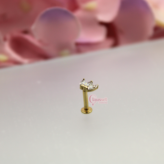 Labret coronita - Oro solido 14k