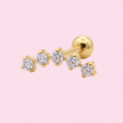 Labret Arco de zirconias blancas PVD GOLD - Titanio GI