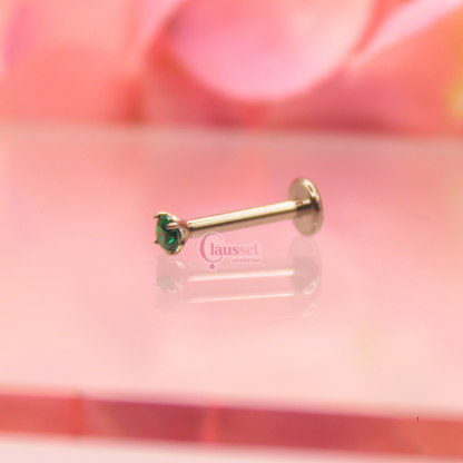 Labret zirconia mini verde - Titanio